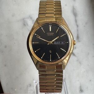 Citizen Goldtone Classic Day/Date Watch w/New Battery
